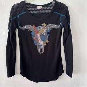 Black Daytrip Embellished Long sleeve Tee GUC Small